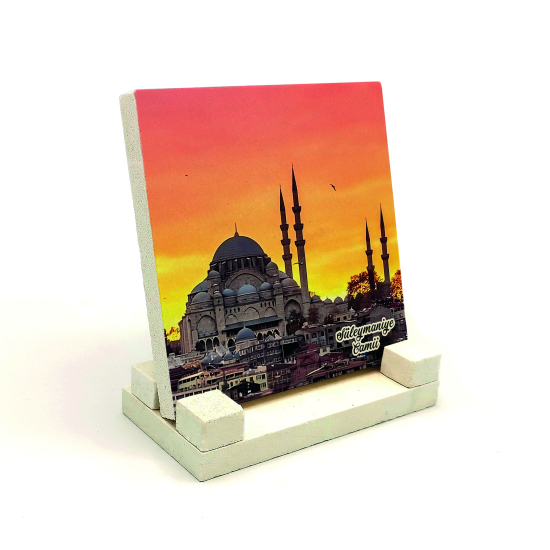 İstanbul Süleymaniye Camii Baskılı Doğal Taş Masaüstlük