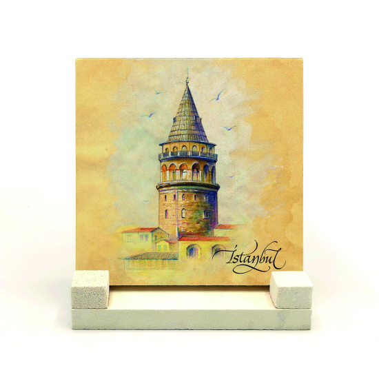 Galata Kulesi Printed Natural Stone Tabletop