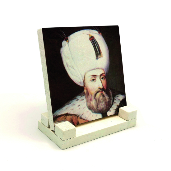 Kanuni Sultan Süleyman Baskılı Doğal Taş Masaüstlük