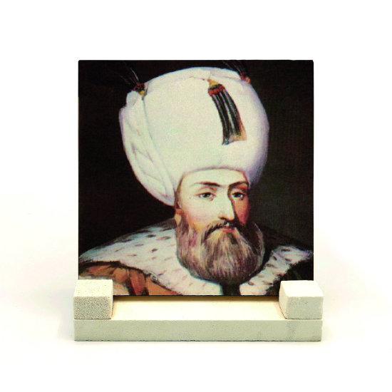 Kanuni Sultan Süleyman Baskılı Doğal Taş Masaüstlük