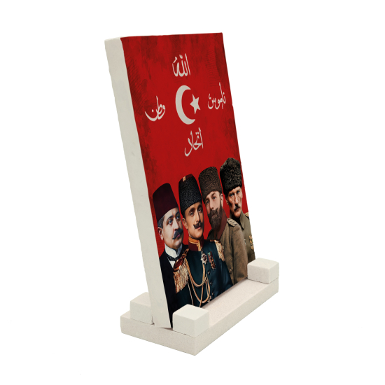 Üç Paşalar ve Mustafa Kemal Paşa Printed Natural Stone Tabletop