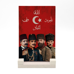 Üç Paşalar ve Mustafa Kemal Paşa Printed Natural Stone Tabletop