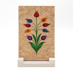 9 Başlı Laleli Ebru Printed Natural Stone Tabletop