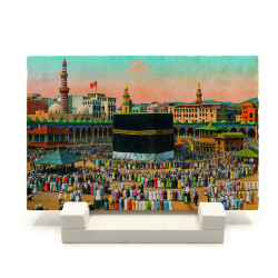 Osmanlı Dönemi Mekke-Kabe Printed Natural Stone Tabletop