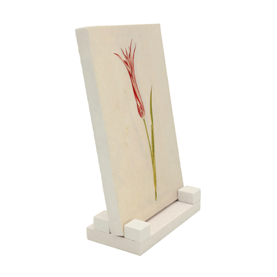 Osmanlı Lalesi Çizimi Printed Natural Stone Tabletop