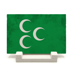 Three-Crescent Ottoman Banner (Flag of the Three Continents) Printed Natural Stone Tabletop