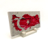 Türkiye Haritası Şeklinde Dalgalı Türk Bayrağı Printed Natural Stone Tabletop