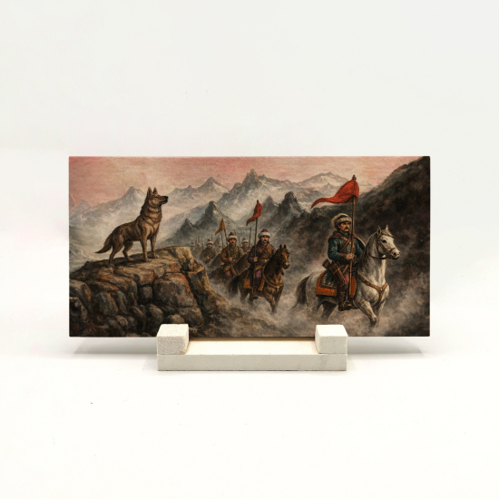 Türklerin Ergenekondan Çıkışı Printed Natural Stone Tabletop