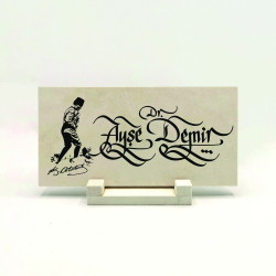 İsim Yazılabilir, Atatürk Silüeti Printed Natural Stone Tabletop