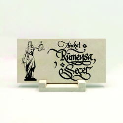 İsim Yazılabilir, Adalet Sembolü (Justitia / Themis) Printed Natural Stone Tabletop