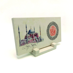 Ayasofya ve Fetih Suresi Baskılı Doğal Taş Masaüstlük