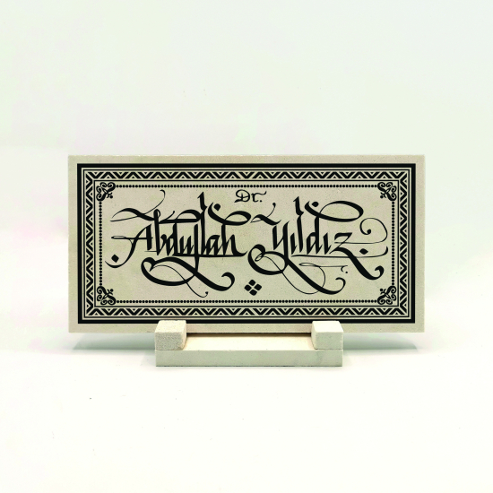 Kenar Deseni / Görseli Baskılı Doğal Taş Masaüstlük