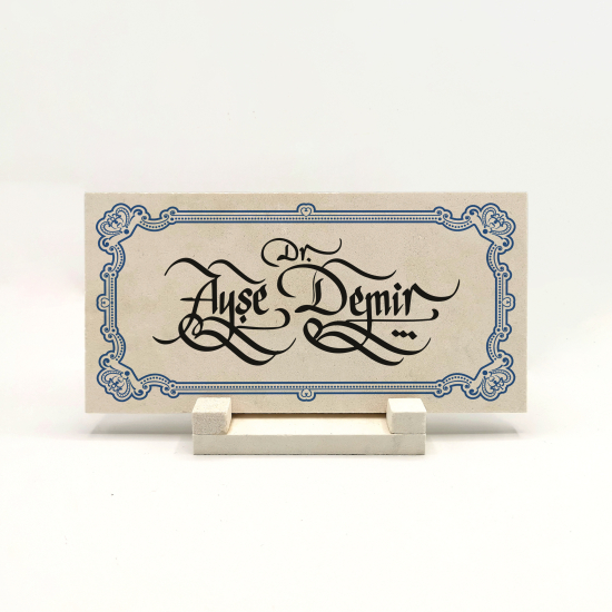 Kenar Deseni / Görseli Baskılı Doğal Taş Masaüstlük