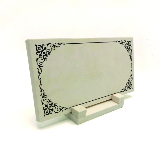 İsim Yazılabilir Kenar Deseni Baskılı Doğal Taş Masaüstlük