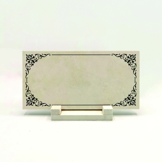 İsim Yazılabilir Kenar Deseni Baskılı Doğal Taş Masaüstlük