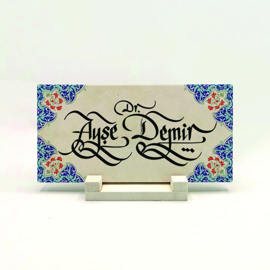 Kenar Deseni / Görseli Baskılı Doğal Taş Masaüstlük