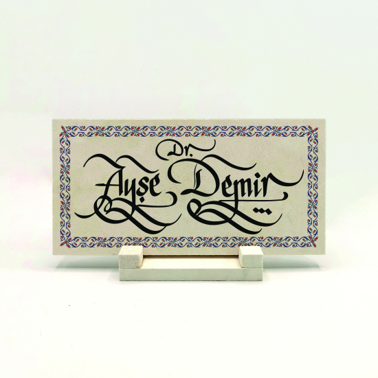 Kenar Deseni / Görseli Baskılı Doğal Taş Masaüstlük