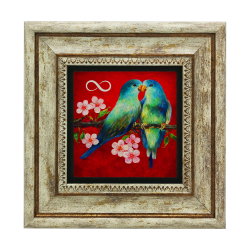 Çifte Kuşlar Printed Natural Stone with Frame