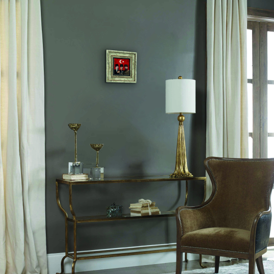 Üç Paşalar: Talat Paşa, Enver Paşa, Cemal Paşa Printed Natural Stone with Frame