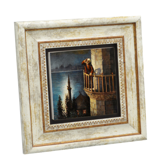 Müezzin Tablosu Printed Natural Stone with Frame