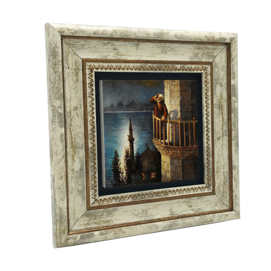 Müezzin Tablosu Printed Natural Stone with Frame