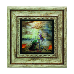 Kerbela Savaşı Görseli Baskılı Doğal Taş Tablo