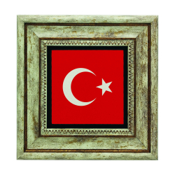 Türkiye Bayrağı Baskılı Doğal Taş Tablo