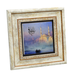 İstanbul Tophane Manzarası (1884, Aivazovskİ) Printed Natural Stone with Frame