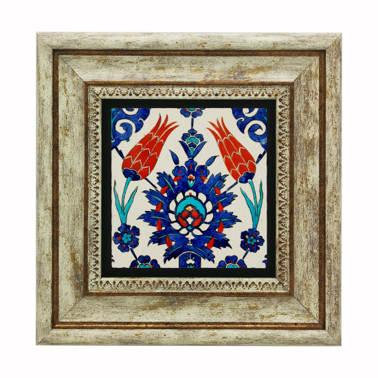 Çini Deseni Printed Natural Stone with Frame