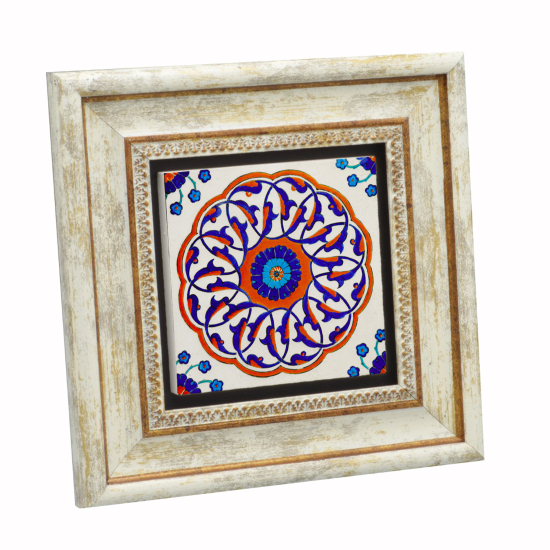 Çini Deseni Baskılı Doğal Taş Tablo