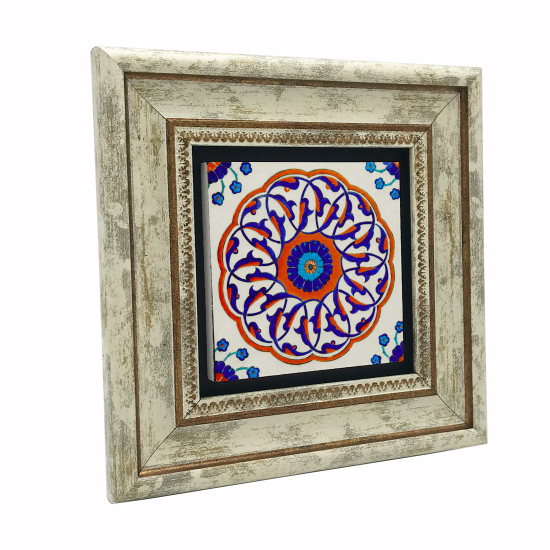 Çini Deseni Baskılı Doğal Taş Tablo