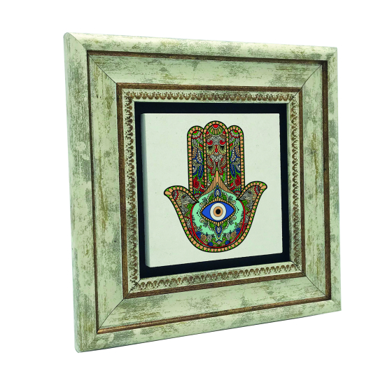 Fatıma’nın Eli (Nazar Boncuklu) Baskılı Doğal Taş Tablo