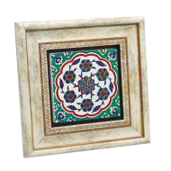 Osmanlı Çini Deseni (Mesih Mehmet Paşa Camii) Printed Natural Stone with Frame