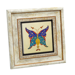 Kelebek Deseni Baskılı Doğal Taş Tablo