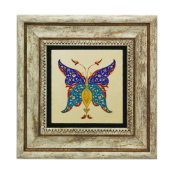 Kelebek Deseni Baskılı Doğal Taş Tablo