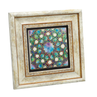 İslami Geometrik Desen Printed Natural Stone with Frame