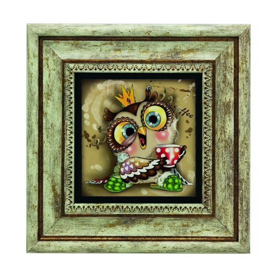 Baykuş Baskılı Doğal Taş Tablo