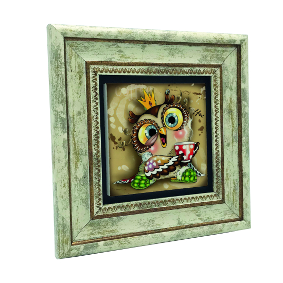 Baykuş Baskılı Doğal Taş Tablo