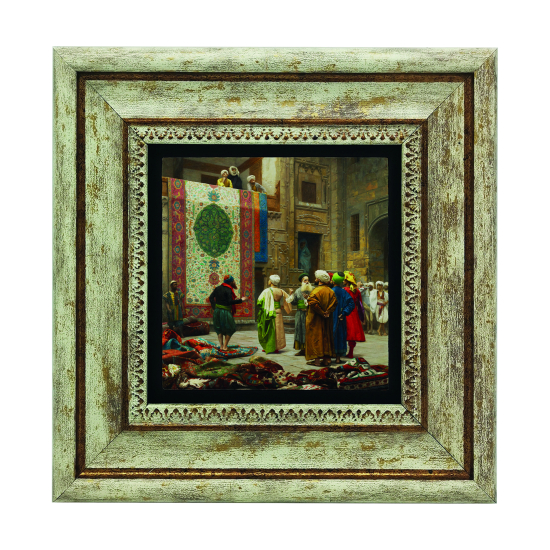 "Halı Tüccarı" Resmi Baskılı Doğal Taş Tablo