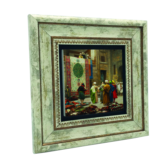 "Halı Tüccarı" Resmi Baskılı Doğal Taş Tablo