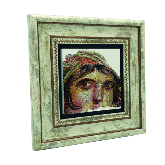 Çingene Kız Mozaiği Printed Natural Stone with Frame