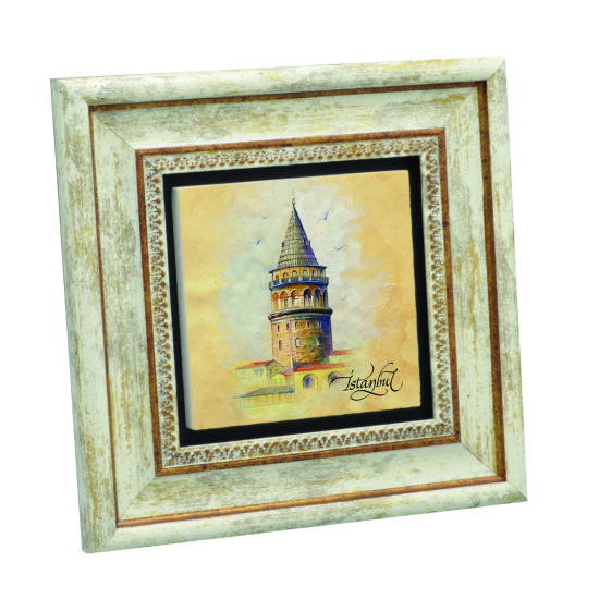 Galata Kulesi Printed Natural Stone with Frame