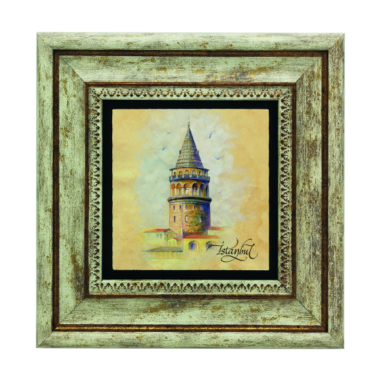 Galata Kulesi Printed Natural Stone with Frame