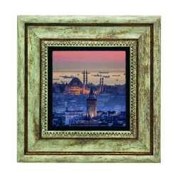 Galata Kulesi ve Süleymaniye Camii Baskılı Doğal Taş Tablo