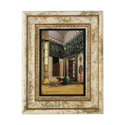 Osman Hamdi Bey – Atik Valide Camii'nde Kuran Okuyan Adam Tablosu Baskılı Doğal Taş Tablo