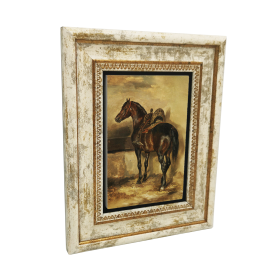 Ahırdaki At Yağlıboya Tablosu Baskılı Doğal Taş Tablo