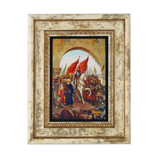"Fatih Sultan Mehmet'in İstanbul’a Girişi" Tablosu Baskılı Doğal Taş Tablo