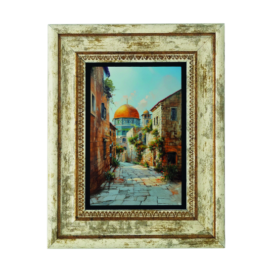 Kudüs Mescid-i Aksa, Kubbet-us Sahra Printed Natural Stone with Frame