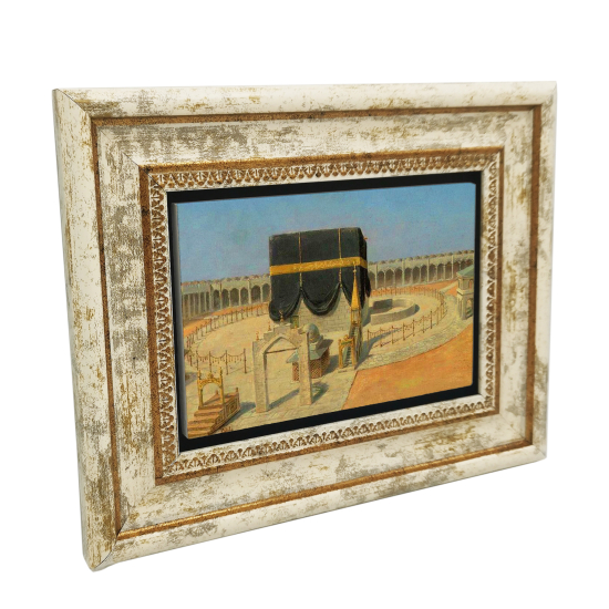 Kabe-i Şerif Çizimi Baskılı Doğal Taş Tablo