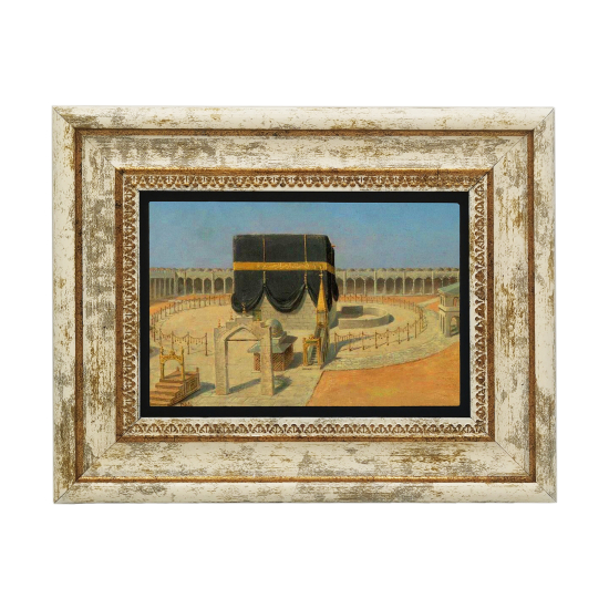 Kabe-i Şerif Çizimi Baskılı Doğal Taş Tablo